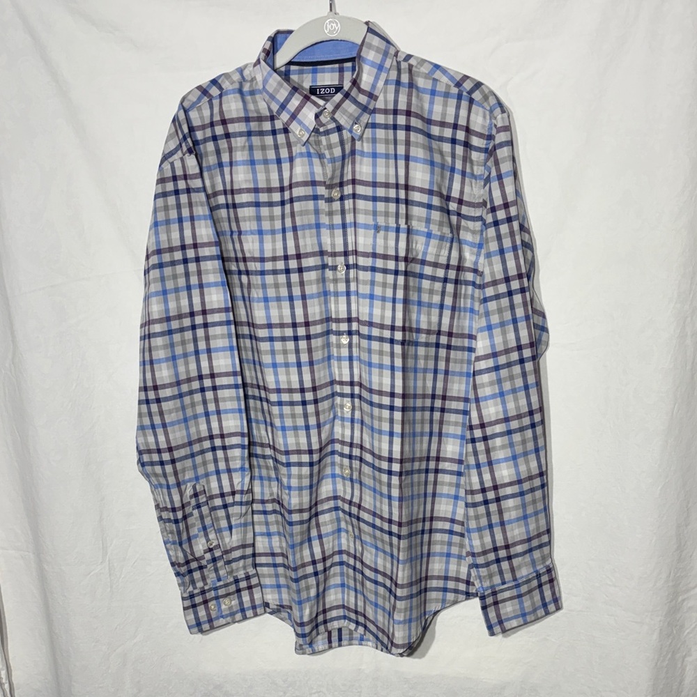 Izod Men's Multicolor Plaid Button Down Shirt